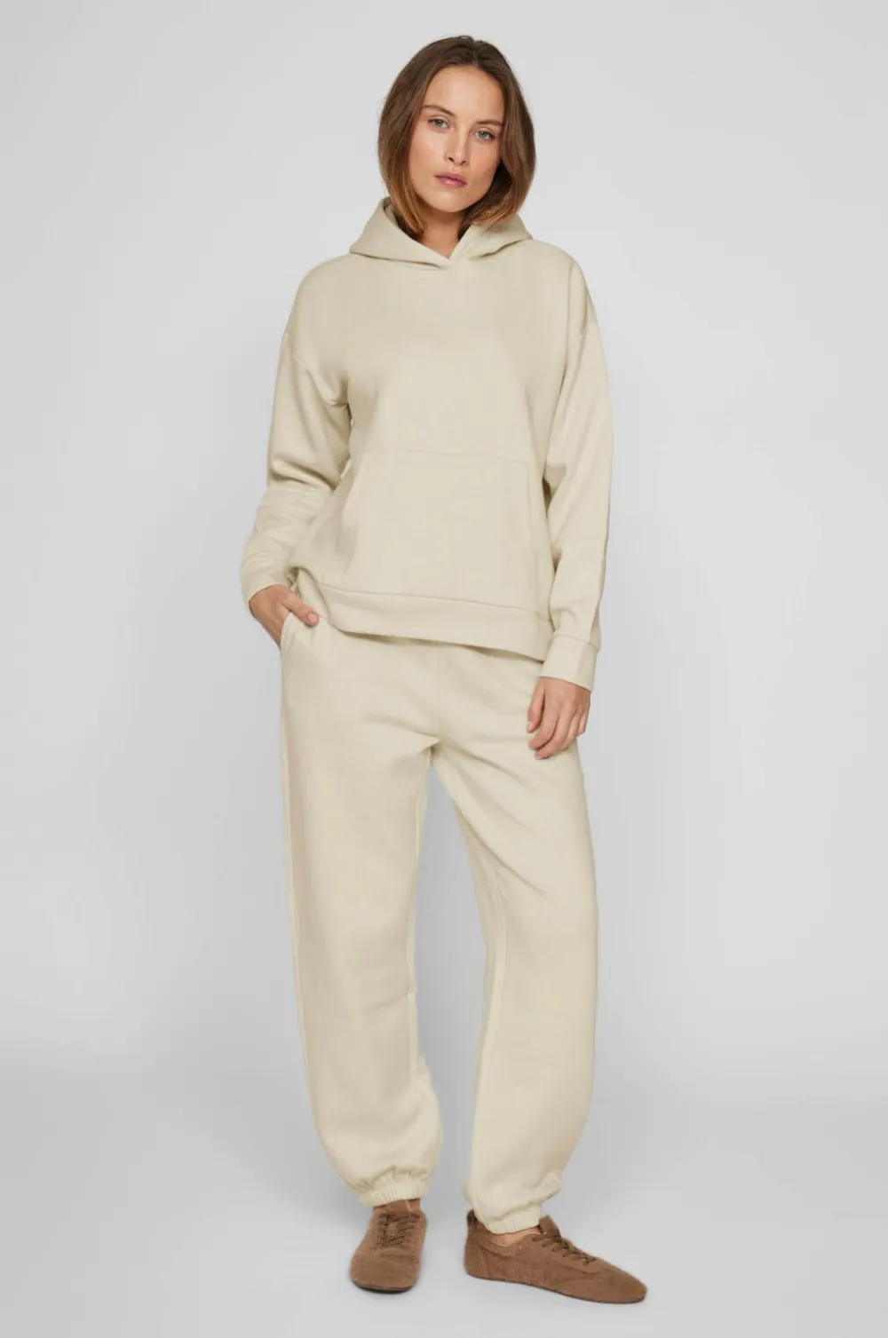 Vila Sweatshirts & Hoodies>Hættetrøje viHuris L/s Loose Sweat Hoodie/pb Birch