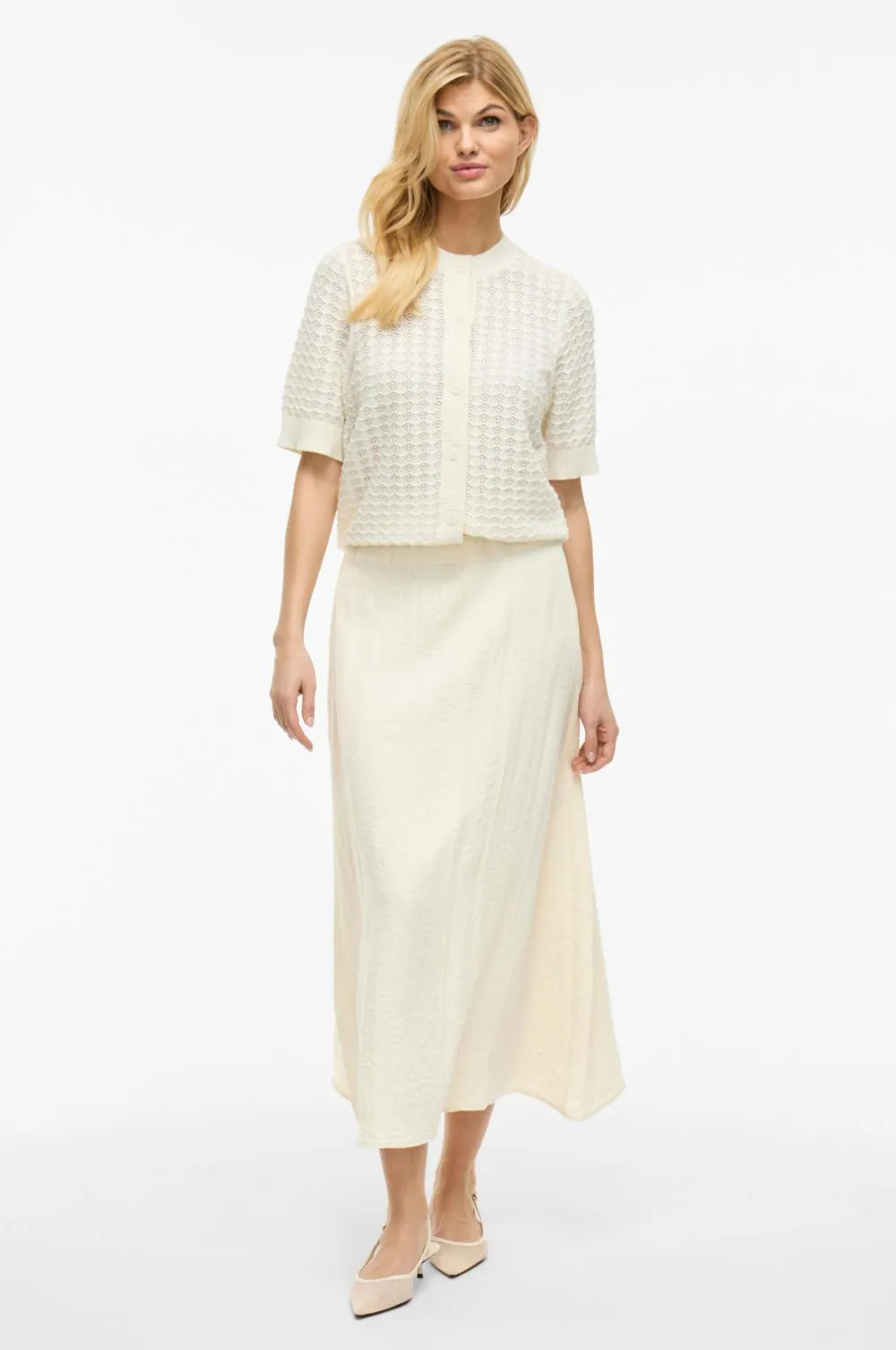 Vila Nederdel viFreja HW Ankle Skirt/tes Birch New