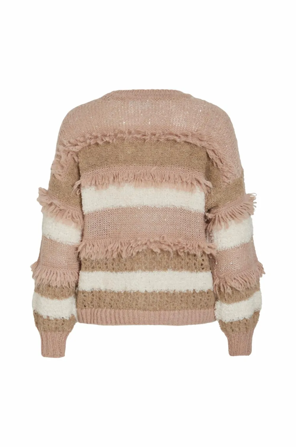 Vila Trøje viTuri O-neck L/S Sequin Knit Top Natural melange Sale