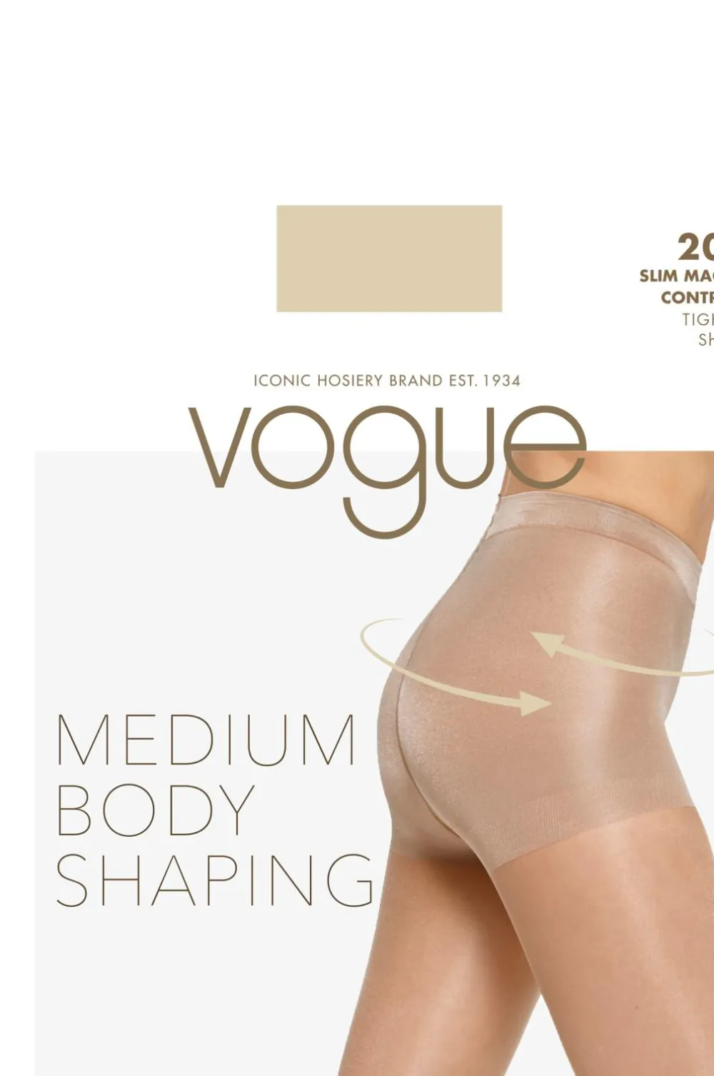 Vogue Strømpebukser>Strømpebukser Ladies Den Pantyhose, Slim Magic 20den - medium support Latte