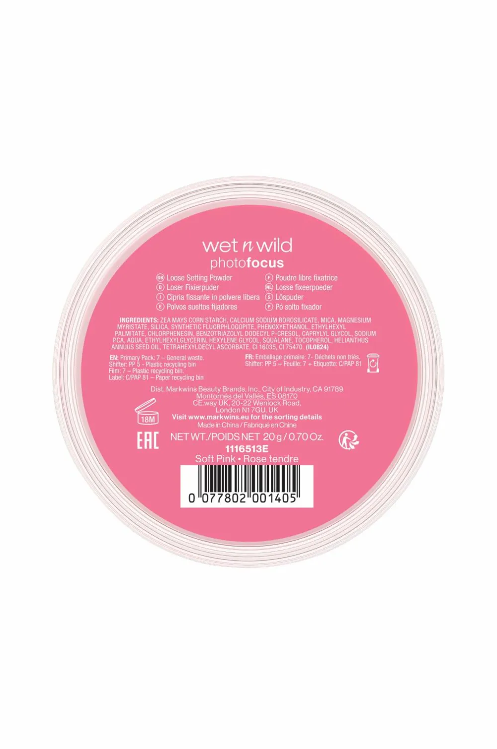Wet n Wild Ansigt>Loose Setting Powder Soft Pink
