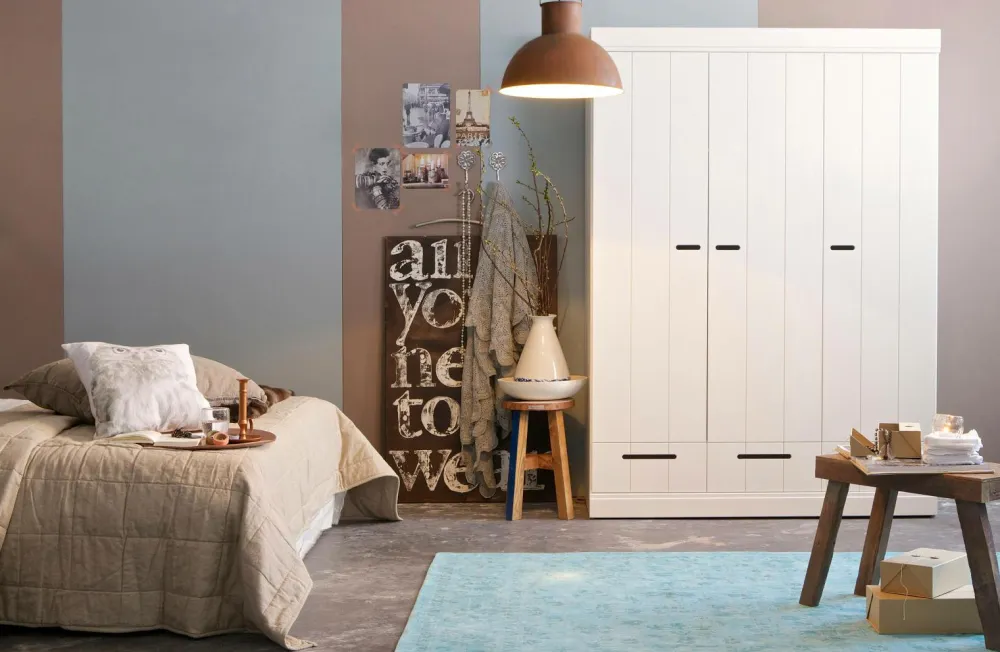 WOOOD Garderobeskabe>Garderobe Connect m struktur, H195xB140xD53 Hvid