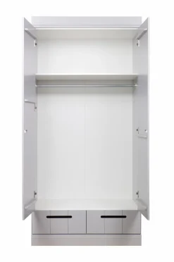 WOOOD Garderobe Connect m struktur, H195xB94xD53 Concrete Grå Online
