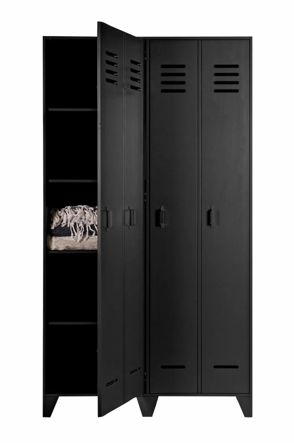 WOOOD Garderobeskabe>Garderobeskab Stijn Black mdf/metal