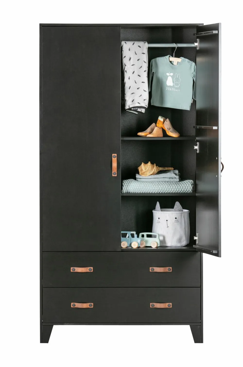 WOOOD Garderobeskab Dian Black mdf/metal Discount