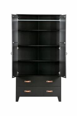 WOOOD Garderobeskab Dian Black mdf/metal Discount