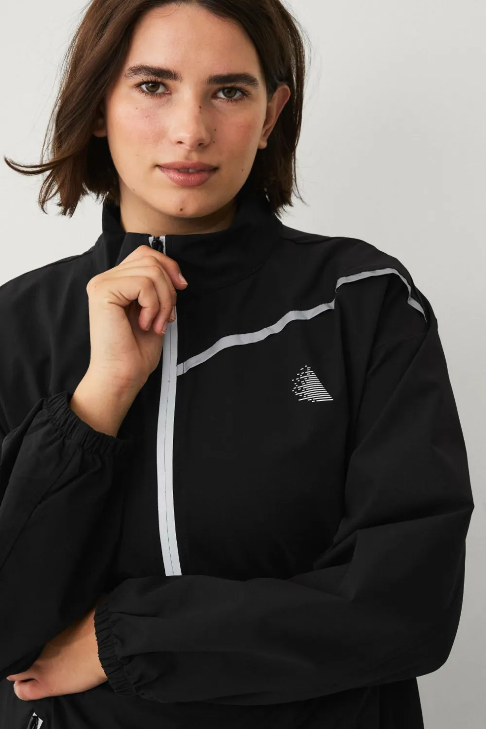 Zizzi Anorak aMia L/S Track Black Clearance