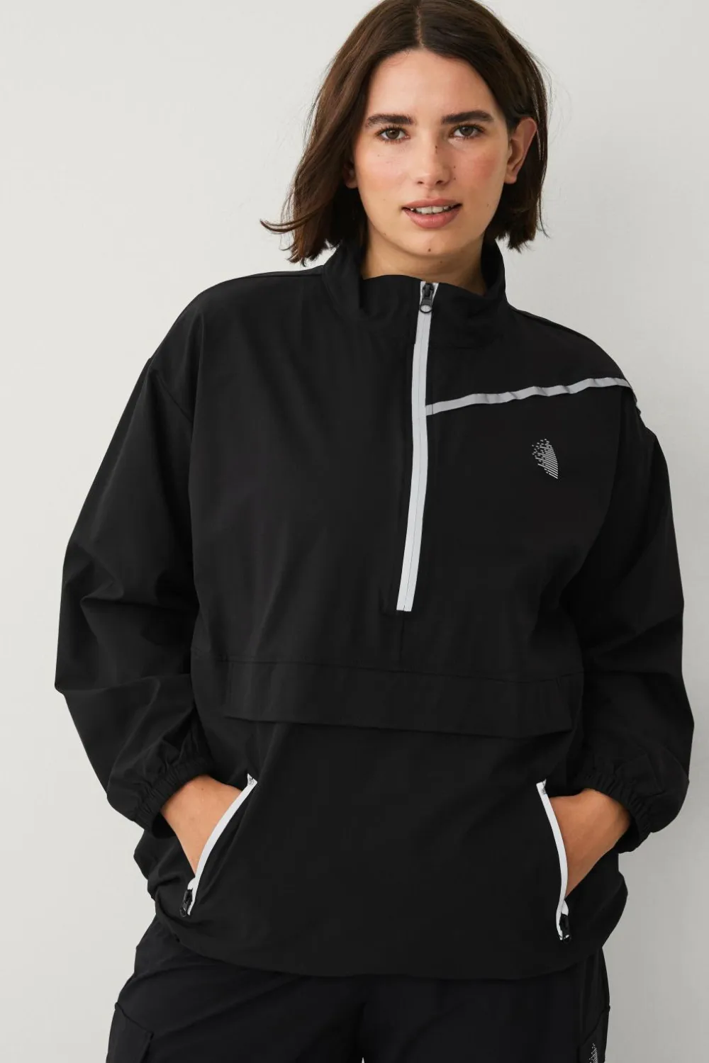 Zizzi Anorak aMia L/S Track Black Clearance