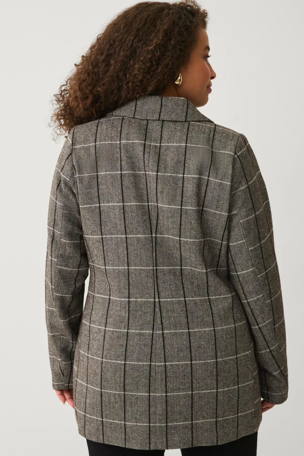 Zizzi Blazere & Veste>Blazer mKalis L/S Blazer Grey check