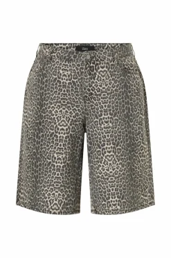 Zizzi Denimshorts jLeona Bermuda Shorts Leopard Sale