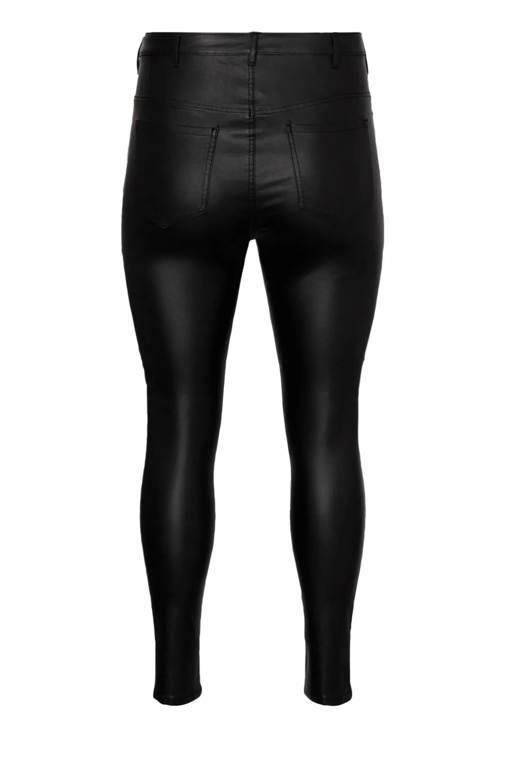 Zizzi Jeans mJoy Coated Zip Amy Pants Black