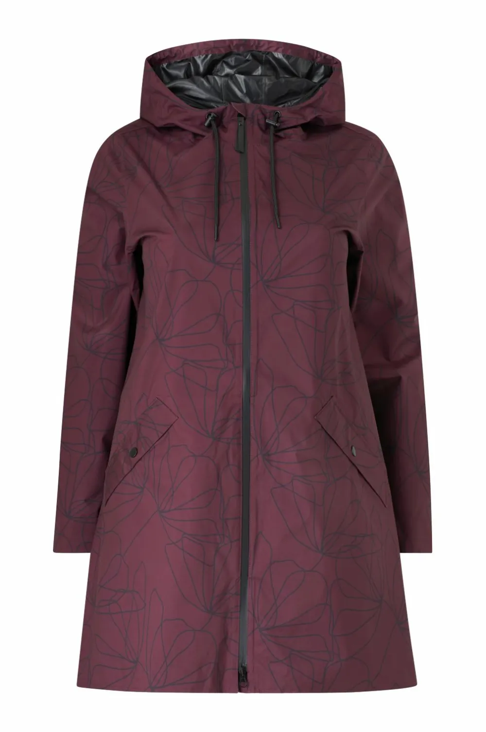 Zizzi Regntøj>Regnjakke mKlara aop Raincoat Fig Aop