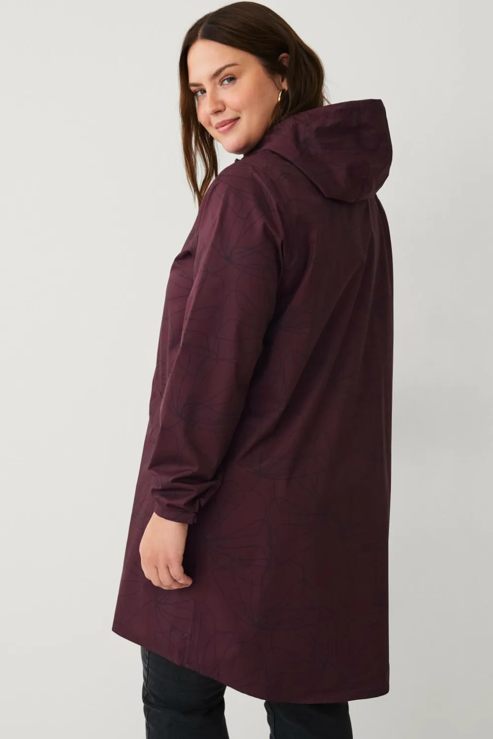 Zizzi Regntøj>Regnjakke mKlara aop Raincoat Fig Aop