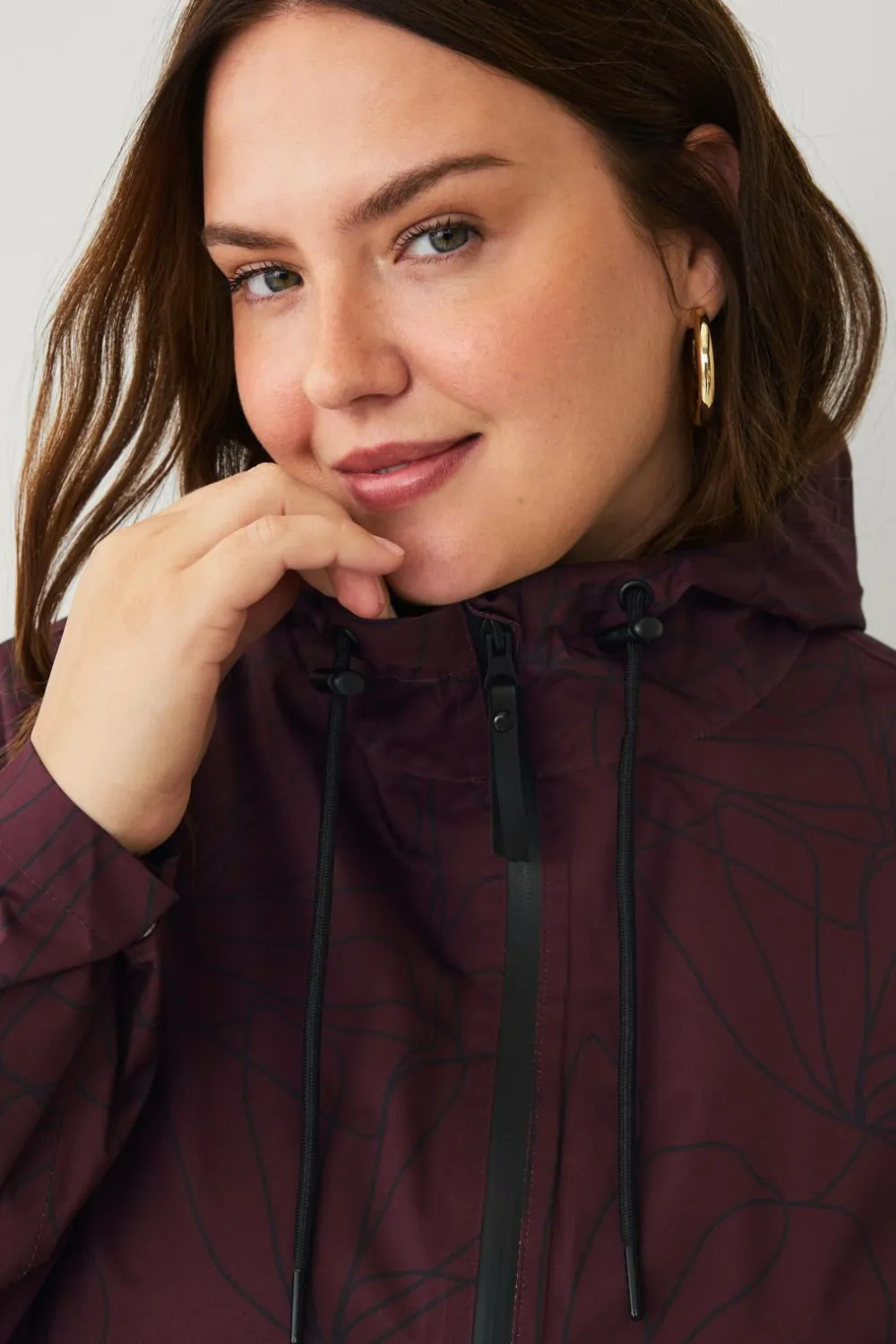 Zizzi Regntøj>Regnjakke mKlara aop Raincoat Fig Aop