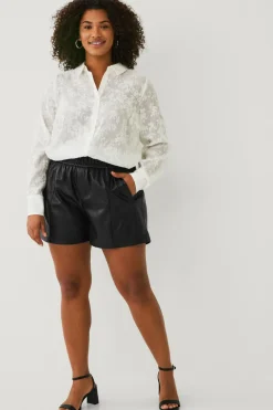 Zizzi Shorts>Shorts eAlina Abk PU Black