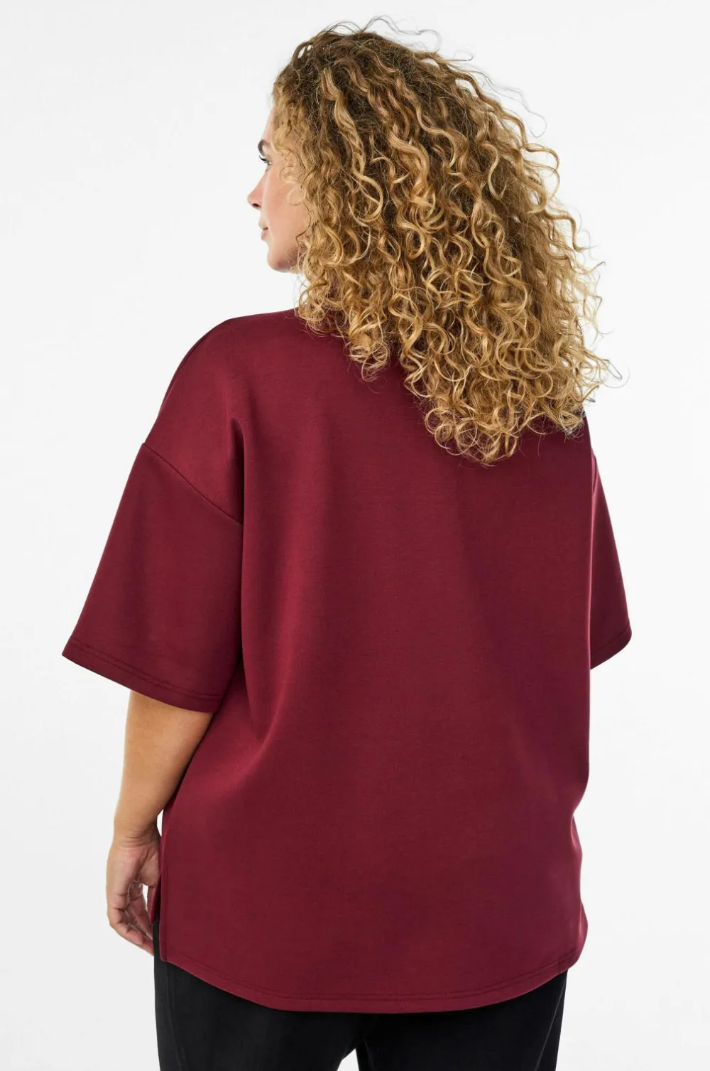 Zizzi Sweatshirt caKatalina 1/2 Zip Tawny port Hot