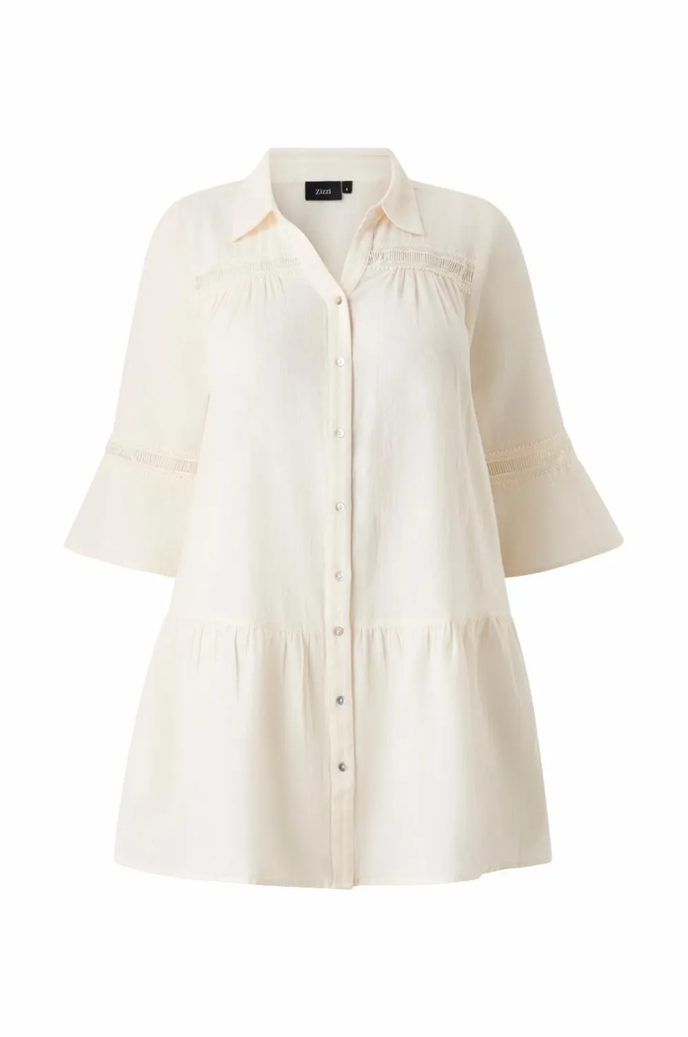 Zizzi Tunikaer>Tunikaen mZahra 3/4 Tunic Antique white