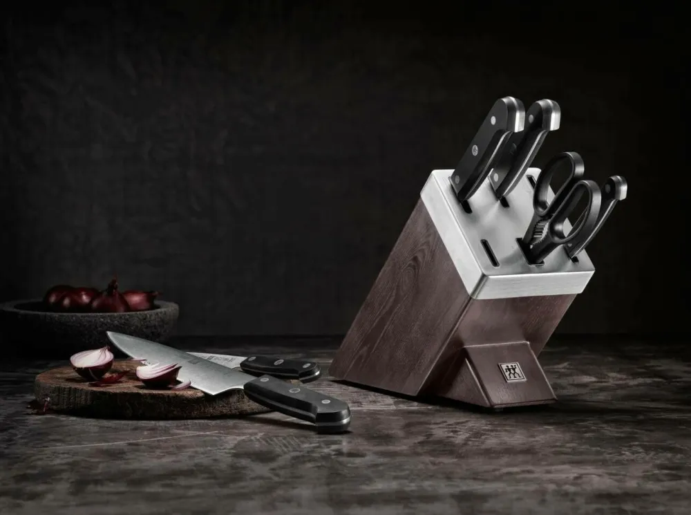 ZWILLING Knivsæt med selvslibende knivblok Gourmet 7 dele Brown Online
