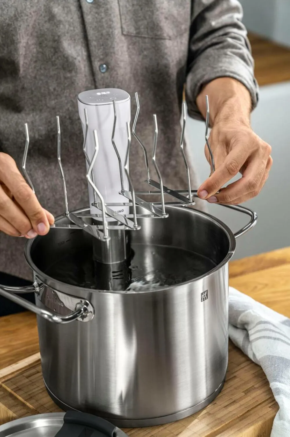 ZWILLING Små Køkkenmaskiner>Sous Vide-stativ i rustfrit stål Nikkelpletteret messing
