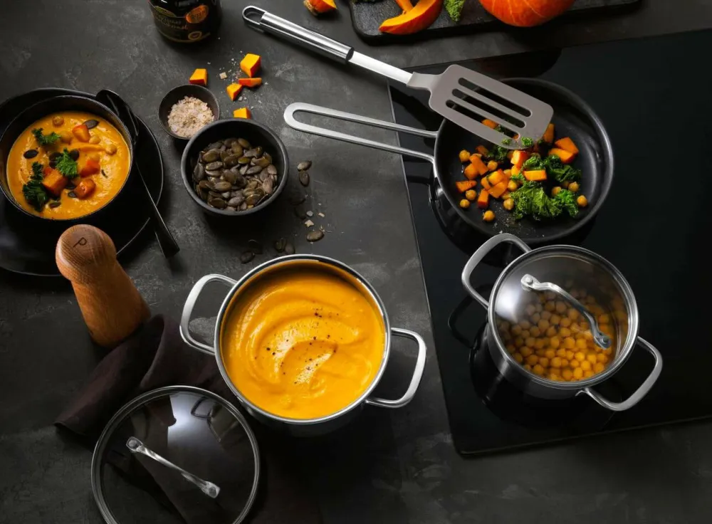 ZWILLING Pander & Gryder>Sæt kasserolle og stegepande Pico 4 dele Nikkelpletteret messing