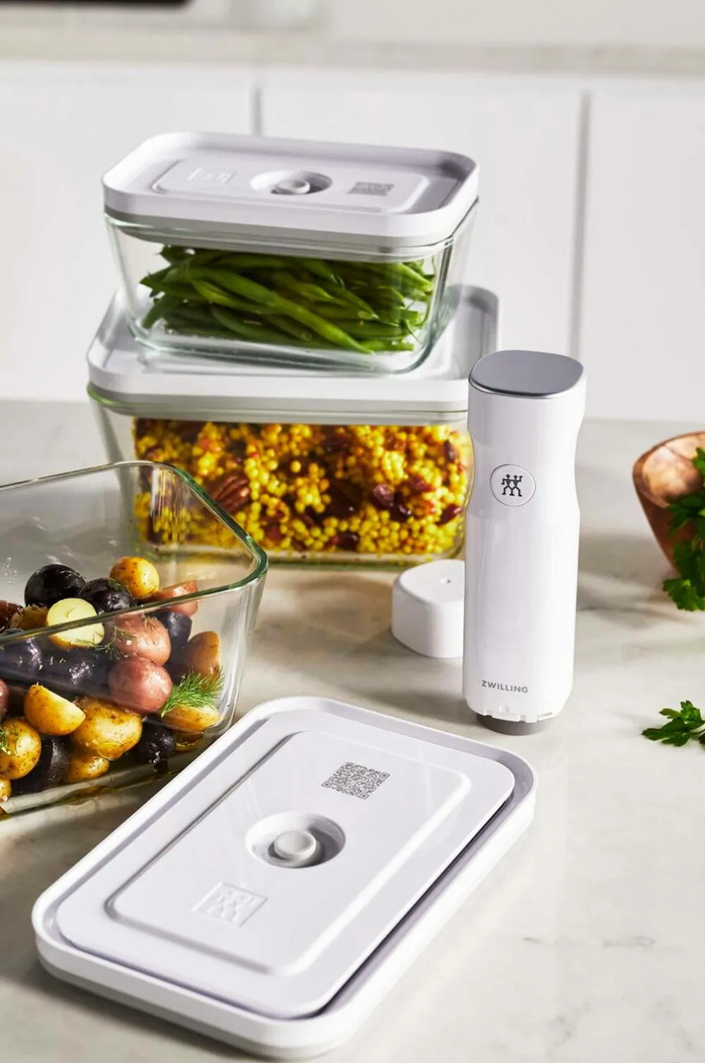 ZWILLING Køkkenopbevaring>Vakuumbeholdersæt Fresh & Save 3 stk. S, M og L Glas Gy0006-grey
